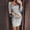 Silver, variant on Women's Casual Tennis Dress Elegant Shimmering Sleeved Solid Dress for Clubwear and Everyday Wear Silver 4XL