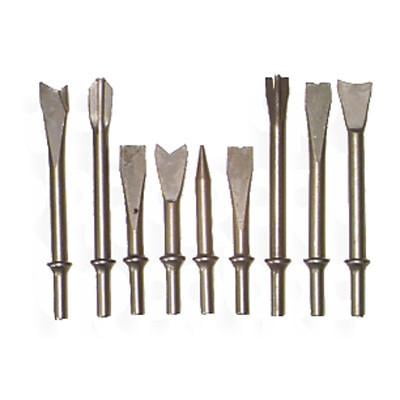 9 Piece Chiseling Bit Attachments for Air Hammer Chisel Punch Metal Cutter Tool