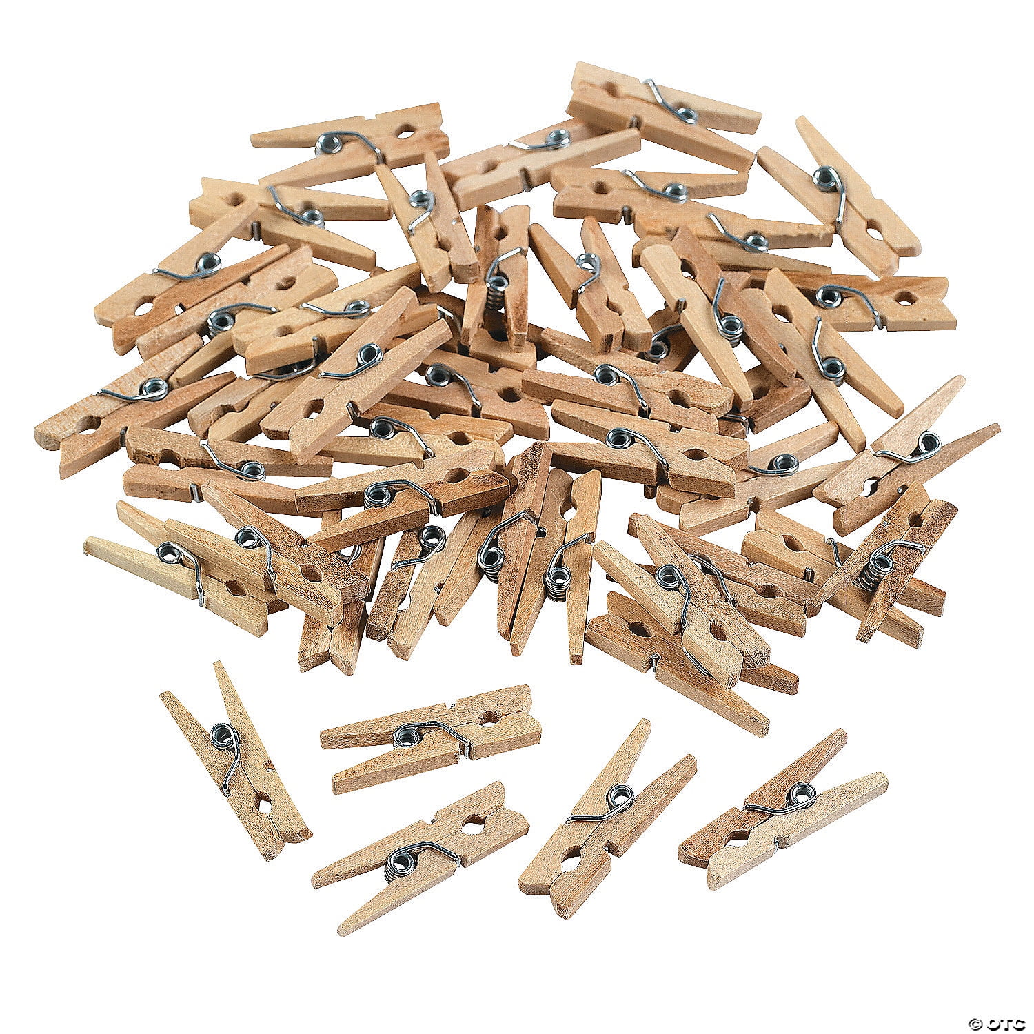 Hello Hobby Natural Brown Small Clothespins, 25 Count