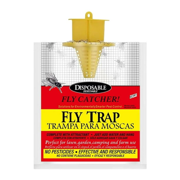 Trampa para Moscas Desechable No Tóxica Exteriores Color Rojo