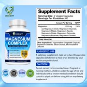 CARE GIFT Magnesium Complex 1000 mg Capsules, 8 Forms High Absorption Elemental Magnesium for Bone, Muscle & Sleep Support, Non-GMO Wellness Supplement for Men & Women, 120-Count