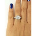 thumbnail image 4 of HeartsAndYou 5ct Asscher Moissanite Trilogy Solitaire Ring 18k White Gold over Silver Baguette Accents, 4 of 6