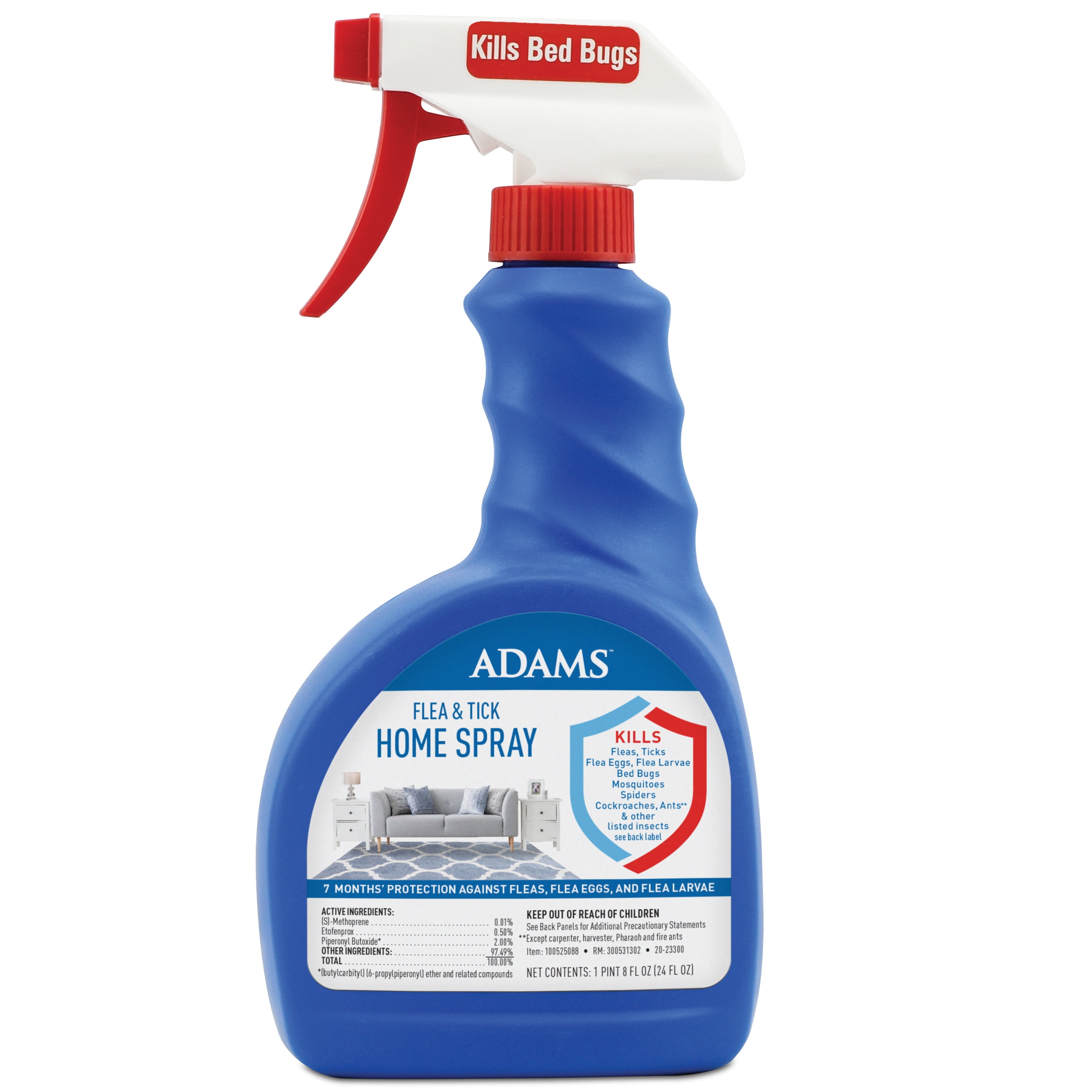 Adams Flea and Tick Home Spray, 24 ounces, Fragrance Free ...