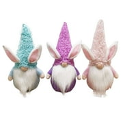 3 PCS Easter Cartoon Bunny Shape Cute Faceless Doll Decoration Ornaments