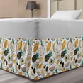 thumbnail image 1 of Summer Bed Skirt, Exotic Fruits Pineapple Dragonfruit Kiwi Avocado Watermelon Banana Orange Doodle, Elastic Bedskirt Dust Ruffle Wrap Around for Bedding Decor, 4 Sizes, Multicolor, by Ambesonne, 1 of 2