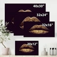 thumbnail image 4 of Designart Sexy Golden Metallized Female Lips II Canvas Wall Art, 4 of 4