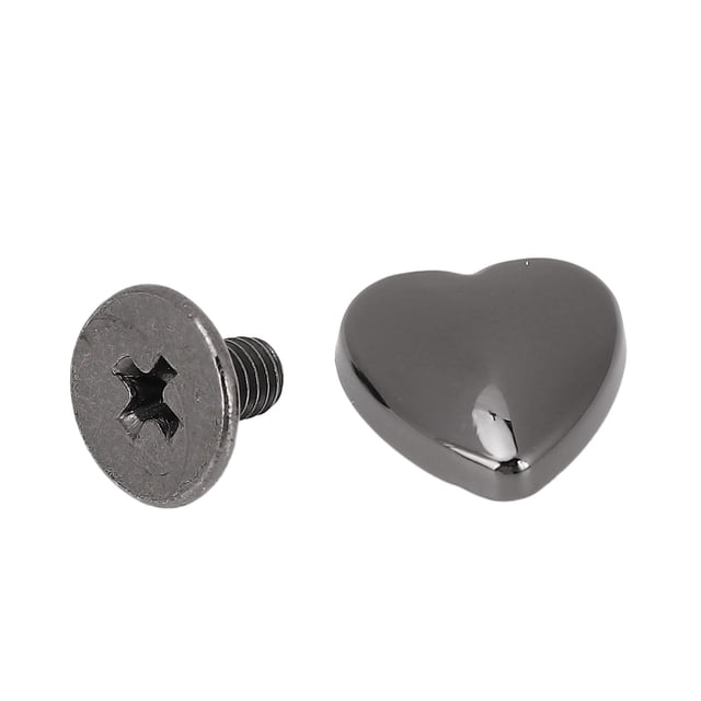 12mm Heart Shape Rivets Crossing Screw Studs Set, Rustproof Leather Repair Decorate Crafts, Upgrade Your Items with This Stud Set, Suitable for Belts, Bags, Shoes, and More