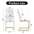thumbnail image 2 of Sumdeal Modern Dining Chairs Set of 4 ,Metal Kitchen Chairs with PU Leather Padded Seat High Back ,4 White Chairs with Golden Leg, 2 of 6