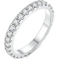 thumbnail image 1 of ORUYROP Moissanite Wedding Band, Wedding Rings for Women, 0.3 ct D Color VVS1 Lab Created Diamond Sterling Silver Rings Half Eternity Stackable Engagement Ring Anniversary Band Size 3-13, 1 of 5