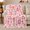 Pink Strawberry Cakes And Shakes, variant on Strawberry Cakes And Milkshakes With Sweet Hearts, Soft Flannel Blanket with Sweet Watercolor Repeat Print, Housewarming Gift and Home Decor for Bedroom and Living Room