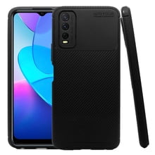 Funda de Silicon Uso Rudo Atti Rugged Carbon Vivo Y53s/Y33 Negro 1pz Mas Mica 9D
