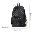 thumbnail image 5 of Cute Polka Dot Laptop Backpack Large Capacity Computer Bag Lightweight Bookbag for Female Elementary & Middle School Students (Black), 5 of 6