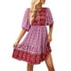 thumbnail image 4 of Sunloudy, vestido de media manga para mujer, estampado Floral Vintage, vendaje de botones, vestido bohemio de verano para vacaciones, ropa de calle de fiesta Sunloudy  S M L XL, 4 of 8