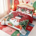 thumbnail image 3 of Manfei Bright Pink Christmas Quilt Full,Happy Xmas Full Bedspread Sets,3-Piece,1 Coverlet and 2 Pillowcases, 3 of 7