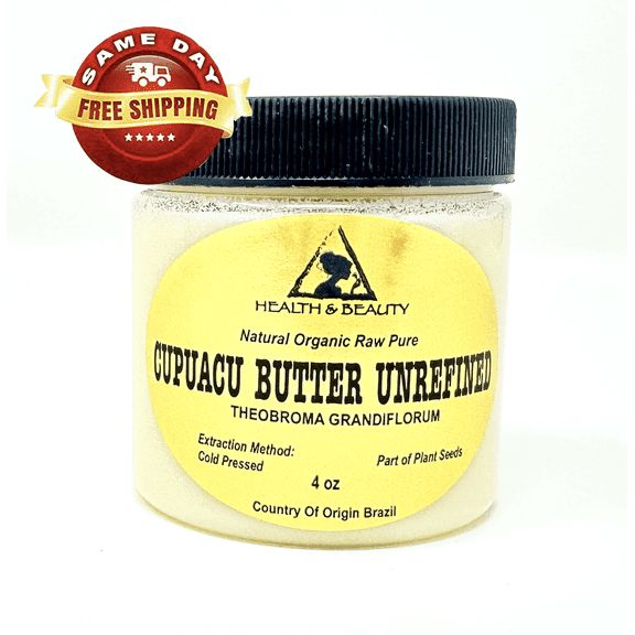 Cupuacu Butter Unrefined Organic Extra Virgin Cold Pressed Raw Pure 4 oz