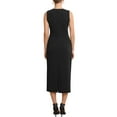thumbnail image 3 of INSPIRE CHIC Women's Formal Dress Crewneck Sleeveless Ruched Cocktail Midi Evening Dresses S Black, 3 of 5