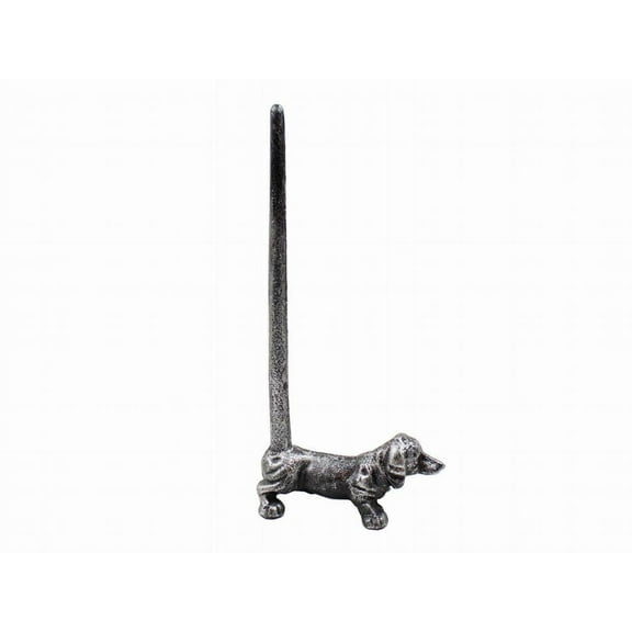 Rustic Silver Cast Iron Dog Extra Toilet Paper Stand 12"