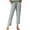 Gray, variant on Womens Plus Size Pants Linen Capris for Women, Casual Loose Drawstring Elastic Waist Cropped Trousers, New Summer Beach Wide Leg Ankle Length Pants with Pockets Green M