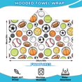 thumbnail image 2 of Baseball Football Pattern Hooded Bath Towel，60"x35" for Ages 3 To 12 Kids, Quick Dry Lightweight Soft Microfiber Hood Beach Towel Cover Up for Kids, 2 of 7