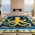 thumbnail image 2 of Design&I 2'x3' Washable Throw Rug Low Profile Daily Traffic Ready Accent Ocean Door Octopus Nautical Creature Boho Tentacle Decorations for Hallway, Laundry Room, 2 of 7