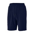 thumbnail image 5 of Havenx Men's 2 Pieces Casual Beach Outfits Button Down Short Sleeve Drawstring Shirts and Shorts Lapel Collar Texture Sets Fashional Comfortable Athletic Loose Casual Outfits Tracksuit,Navy L, 5 of 6