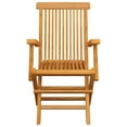 thumbnail image 3 of vidaXL Garden Chairs with Cream Cushions 2 pcs Solid Teak Wood, 3 of 5