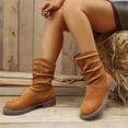 thumbnail image 5 of Willtoo Boots for Women Slouch Mid Calf Boots, Ruched Round Toe Low Block Heel Fashion Shoes, Casual Non-Slip Pull On Winter Daily Wear Boots, 5 of 6