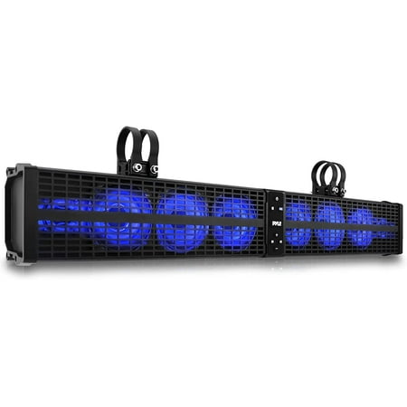 Pyle Bluetooth 2.1 Channel Amplified Powered ATV/UTV 24" Sound Bar, Black