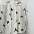 thumbnail image 2 of Lopecy-Sta Womens Sleepwear Top Fuzzy Loungewear Star Daily Comfortable Wool Winter Warm Home Clothes Pajamas Long Sleeve Top, 2 of 5