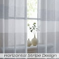 thumbnail image 2 of Uptown Home Gray and Smoke Blue Color Block Rustic Window Sheer Curtain Panel for Bedroom/Living Room Linen Texture Farmhouse Drapes, Grommet Top, 40"x84"x2, 2 of 5