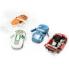 4PCS Diecast Metal Car Models Cars and Helicopter Play Set Pull Back Cars Vehicle Playset