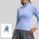 thumbnail image 3 of Tops de Cuello Alto para las Mujeres Respirable Running Fitness Yoga Top de Manga Larga, Pantalones Cortos Y Set Superior para las Mujeres Que Coinciden con Ropa Deportiva, 3 of 7