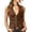 Brown, variant on Women's Faux Suede Western Cowgirl Vest Top Button Down Deep V Neck Stand Collar Slim Fit Waistcoat Going Out Date Night Clubwear Concert, Black, XL