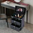 thumbnail image 3 of Dwellnix Rolling Makeup Train Case Cosmetic Trolley Travel Makeup Storage Organizer Black, 3 of 6