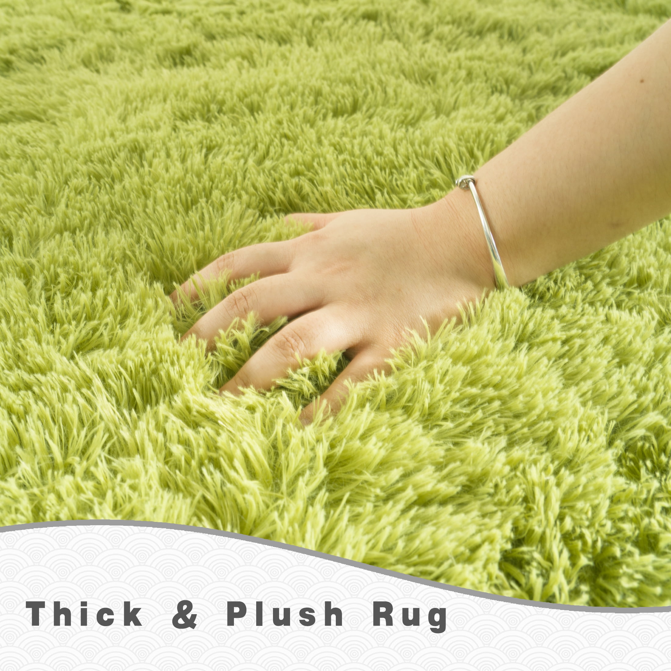 Socofuz 5x7ft Grass Green Fluffy Area Rugs, Soft Indoor Modern Carpets Perfect for Kid's Room, Cloakroom