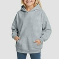thumbnail image 2 of Ulanda Girls Hoodie Trendy Cute Hooded Sweatshirt with Pocket Baggy Kids Pullover Winter 2025 Back to School Clothes Teens (Light Gray, 13-14 Years), 2 of 6