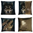 thumbnail image 1 of Funda de almohada ABPHQTO Brave Black Wolf Reversible 45x45 cm, 1 of 2
