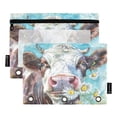thumbnail image 2 of Cows with Daisy Flowers 2 Pack Pencil Pouches Zipper Pencil Case 3 Ring Pencil Pouch Cosmetic Bag, 2 of 6