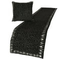 thumbnail image 4 of The HomeCentric King / Queen / Twin Black Decorative Queen 74"x18" Bed Runner WITH Pillow Cover, Mosaic & Crystal Bed Scarf on Velvet fabric - Mosaic Noir, 4 of 5