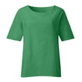 thumbnail image 3 of Women's Solid Color Crew Neck Short Sleeved Top T Shirt Womens V Neck Shirts Men Soft Long Sleeve Tee Shirts for Women Shirt Pack for Women Summer Sports Women Casual Summer Shirts Loose Work Tops, 3 of 4