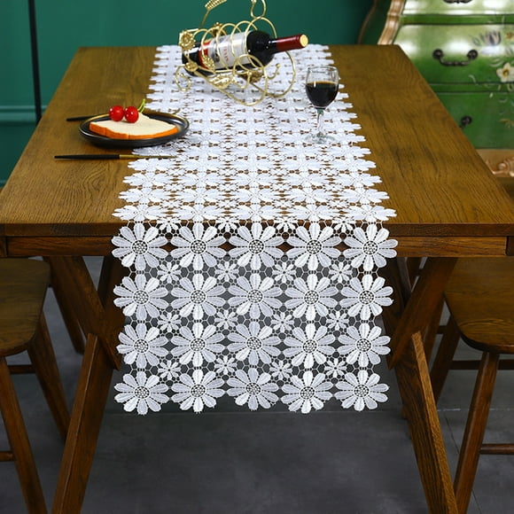 White Lace Table Runner, Summer Table Runner, Tea Coffee Table Runner, buffet decor