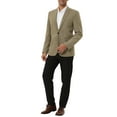 thumbnail image 2 of INSPIRE CHIC Men's Casual Plaid Sports Coat Notched Lapel Button Houndstooth Blazer L Khaki, 2 of 6