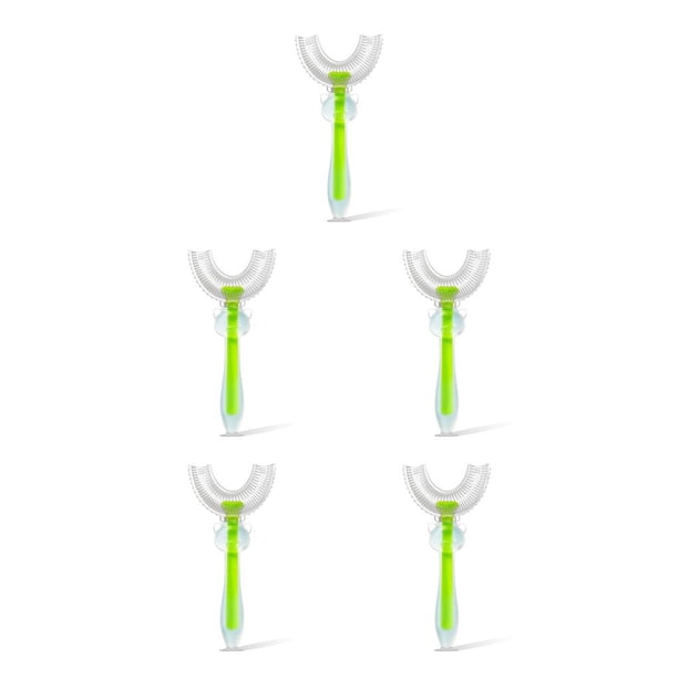 Naiovety Cepillo de de silicona para bebés en forma de U de doble cara para niños mordedores de manijas limpieza de mano niños Type5 NO5 Naiovety CBP092789
