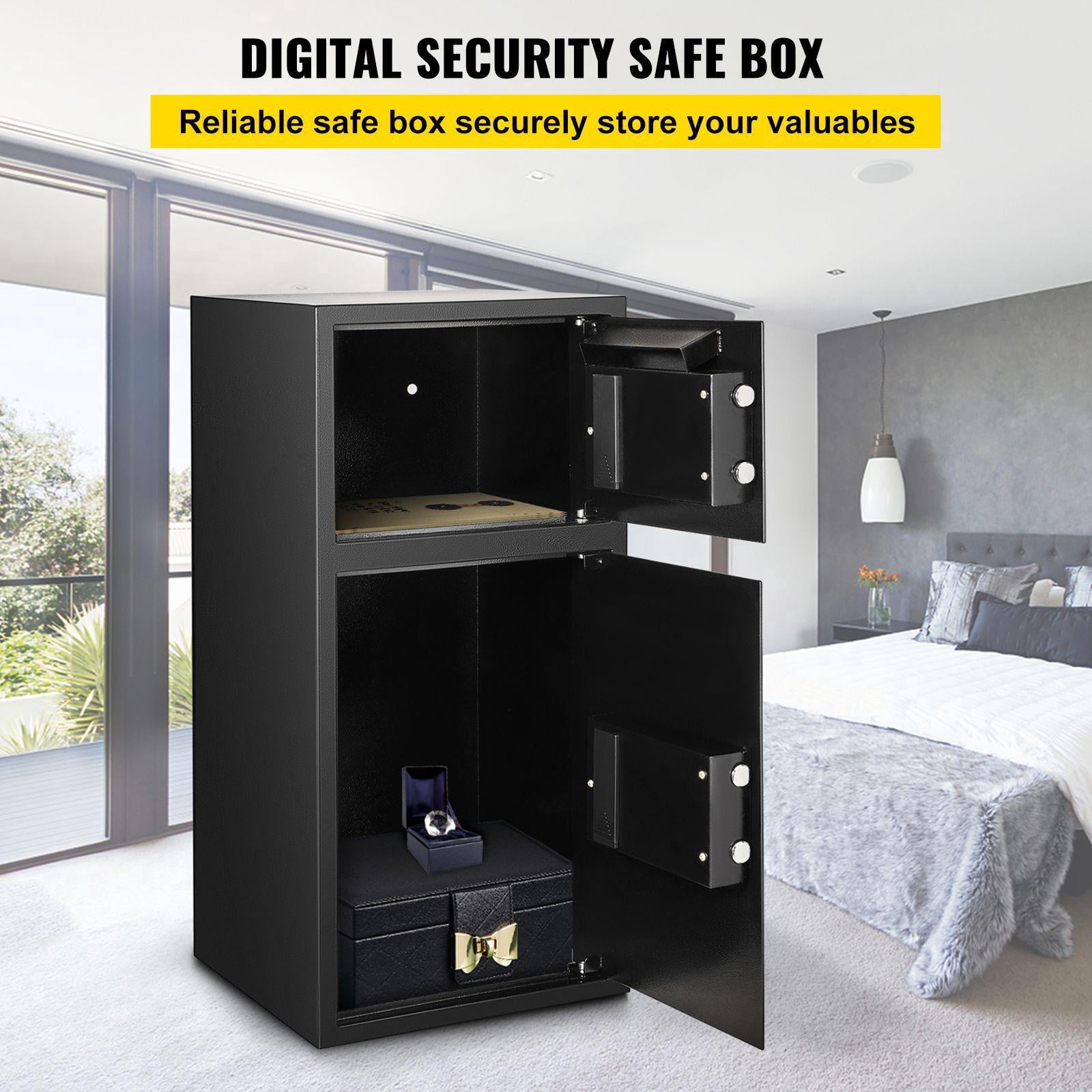Large Double Door Security Safe Box 2.6 Cubic Feet Steel Digital Lock for Money Gun Jewelry Black