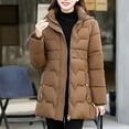 thumbnail image 6 of LEKWK Heavy Winter Coats for Women Zip up Quilted Down Jackets Button up Hooded Warm Padded Coat with Pockets Outerwear, 6 of 6