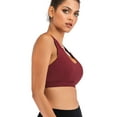 thumbnail image 4 of FUTATA Women's Sports Bra Yoga Bra Back Strap Cross Strap Low Impact Fitness Yoga Running Workout Bra Sports Bra With Removable Pads, 4 of 5