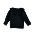 thumbnail image 1 of Chandail Décontracté Tricoté Uni pour Filles Manches Longues Col Rond Noir, 1 of 4
