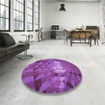 thumbnail image 3 of Ahgly Company Indoor Square Patterned Dark Magenta Purple Area Rugs, 8' Square, 3 of 6