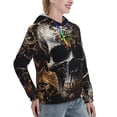 thumbnail image 6 of Xecao Gold Pattern Black Skull Pattern Hoodies for Women Sweatshirts Long Sleeve Sweatshirts Pullover Outfits with Pocket-X-Large, 6 of 7