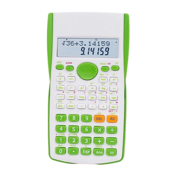 Calculadora científica para estudiantes, calculadora de funciones a batería con pantalla LCD, herramientas para matemáticas, álgebra, geometría y trigonometría.